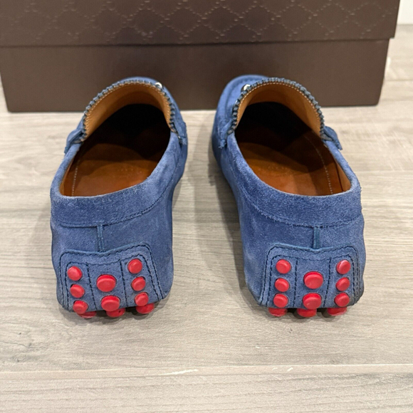 Gucci Blue Suede Driers with BRB Web and Horsebit Details, Gucci Sz 7G, US 9/9.5
